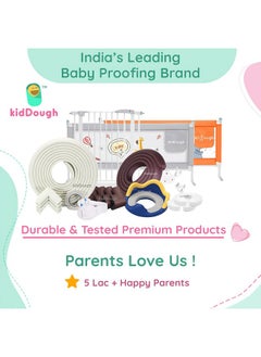 KidDough Furniture Safety Locks For Kids - Pack Of 6 Brown Locks, Child Safety Locks For Drawers, Cabinets, Fridge, Cupboard Lock, Baby Proofing Product, Strong And Adhesive Safety Locks  - Image 2