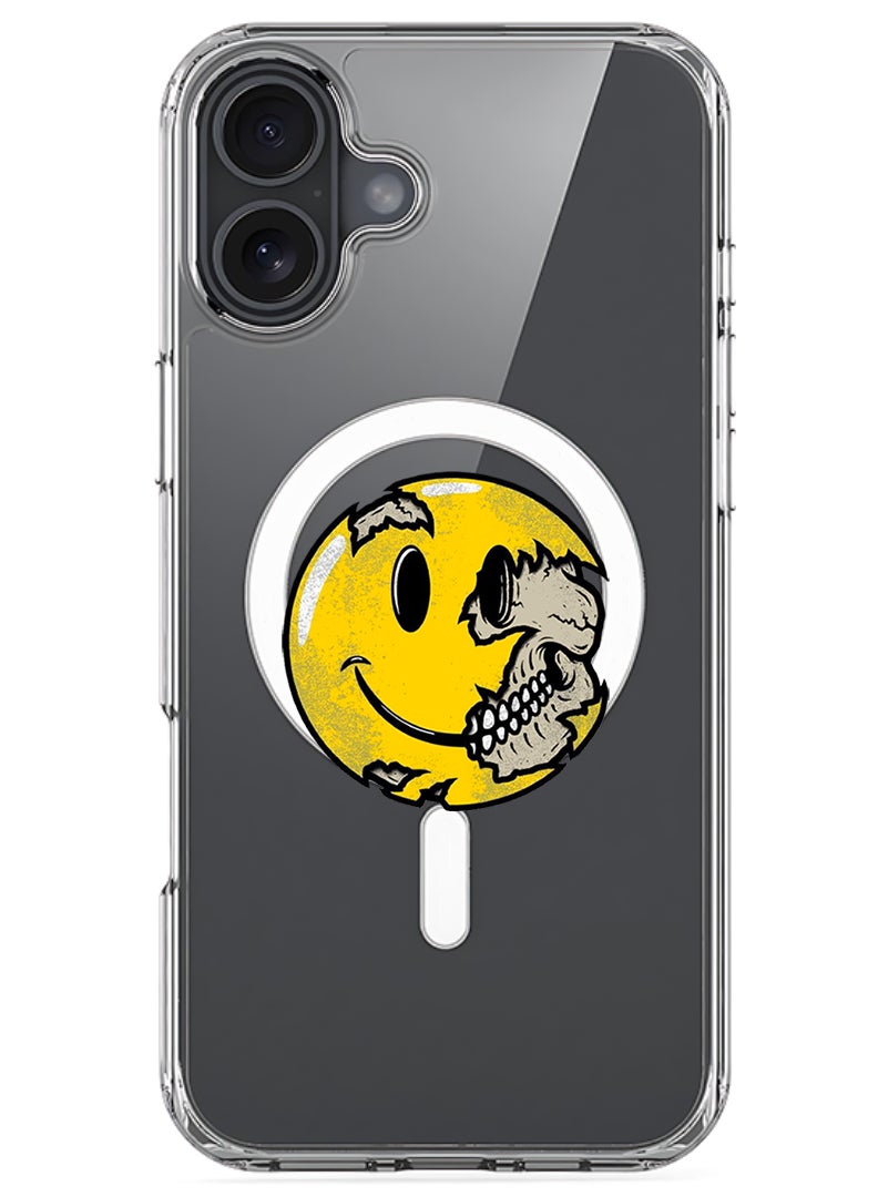 Theodor Magnetic Case for Apple iPhone 17 Compatible with MagSafe Wireless Charging, Shockproof Phone Bumper Cover - Smiley (3) - Image 1