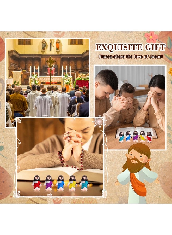 Bememo Bememo 150 Pcs Mini Jesus Figurines Toys Bulk 50 Organza Bag 50 Bible Verse Card 50 Jesus Doll Religious Christian Gifts First Communion Sunday Baptism to Hide and Seek for Easter Egg Stuffer - Image 5