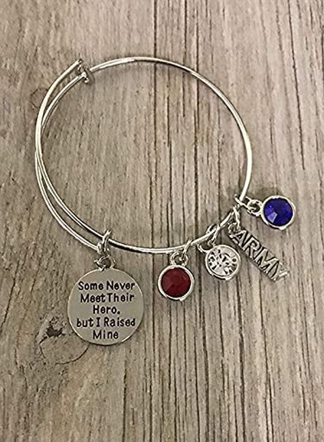 Infinity Collection Army Mom Gift, Army Mom Charm Bangle Bracelet Jewelry, Some Never Meet Their Here, I Raised Mine Gift for Military Moms - Image 5