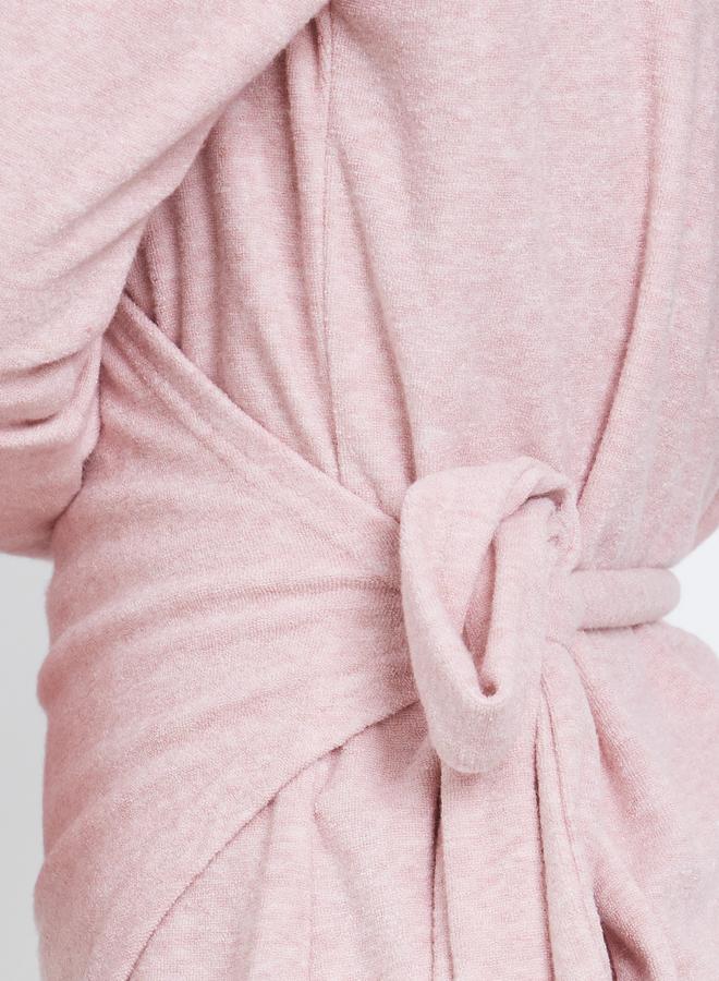 Styli Pink Plain Long Sleeve Wrap Knit Top - Image 3