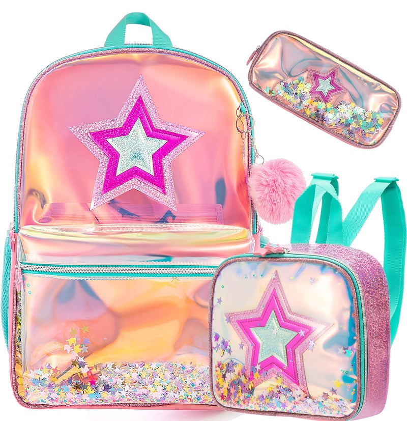 Meetbelify Backpack for Girls Backpacks Kids School Bookbag for Elementary Students Full Size Travel Bag with lunch box - Image 1
