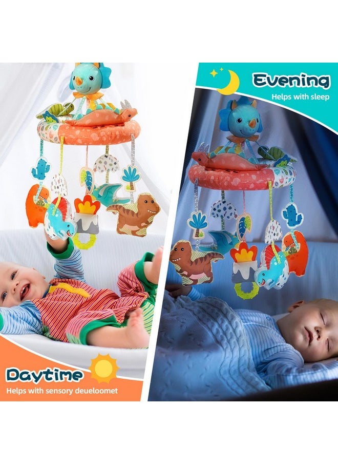 Jollybaby Nursery Baby Automatic Rotating Dinosaur Crib Mobile Toy With Music Box & Arm, Montessori Sensory Musical Hanging Toy For Bassinet, Newborn Clip On Crib Mobile Soother Toy Gift, Polyester  - Image 4
