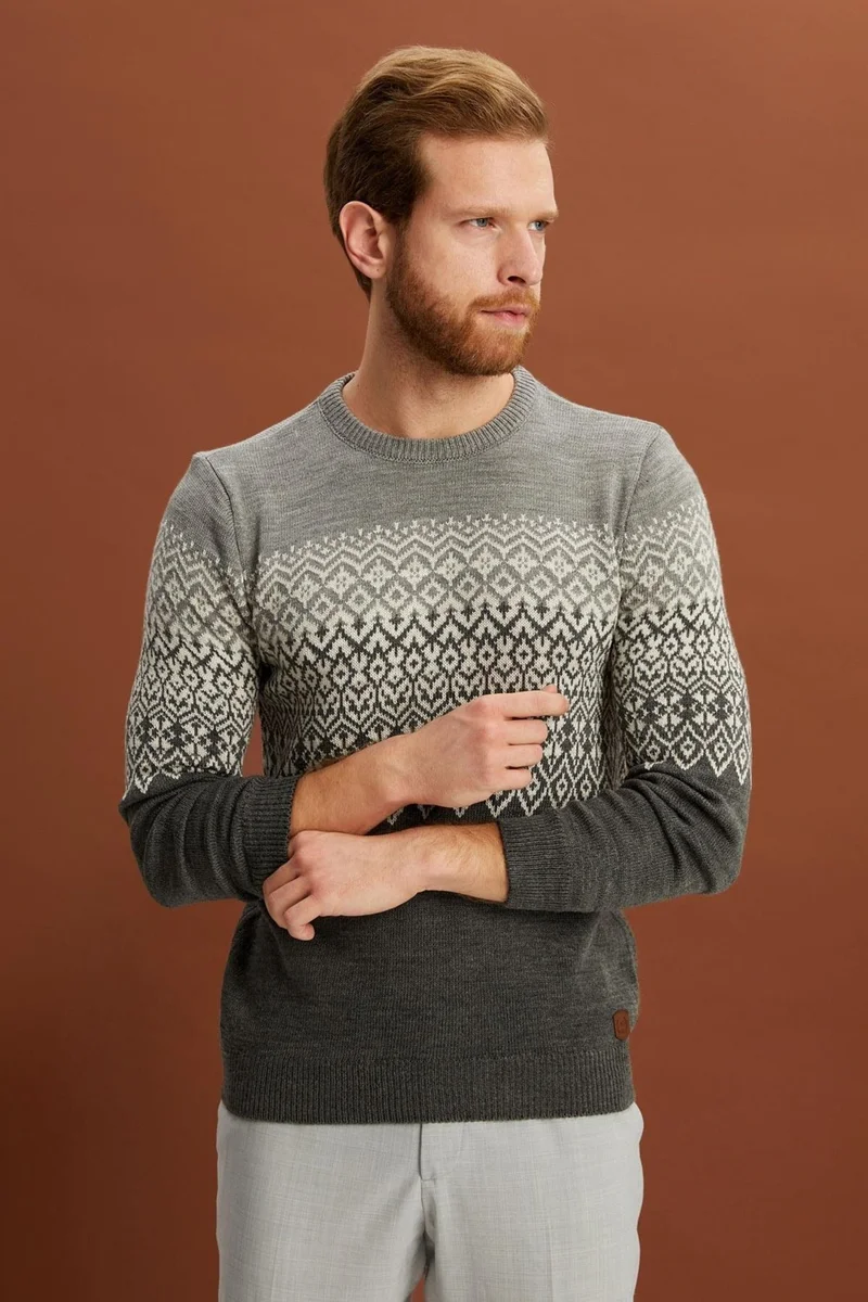 Alexander Gardi Crew Neck Patterned Sweater (E22-5709)