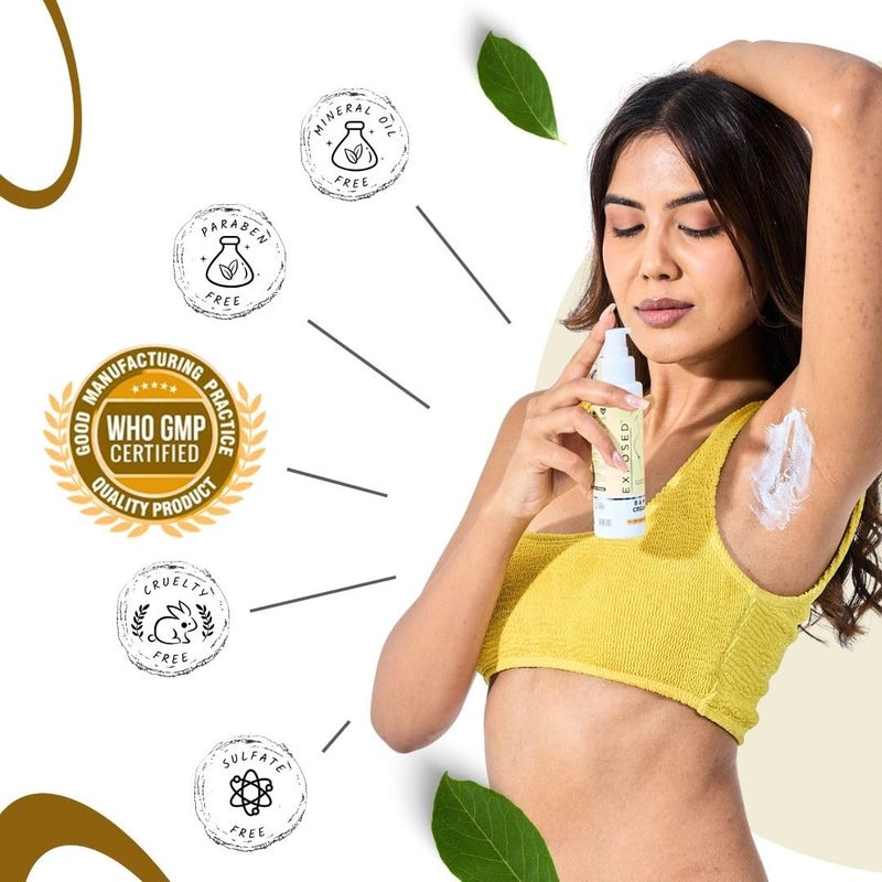 Exposed B & W Cream For Dark Underarms | Intimate Areas | Elbows | Neck | Sulphate & Paraben - Free | Vegan - 90g (Pack Of 2) - Image 4
