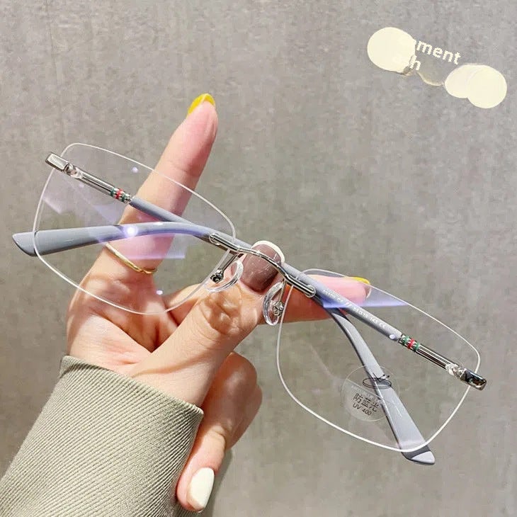 Blue Light Blocking Retro Square Frames Unisex Cement Ash