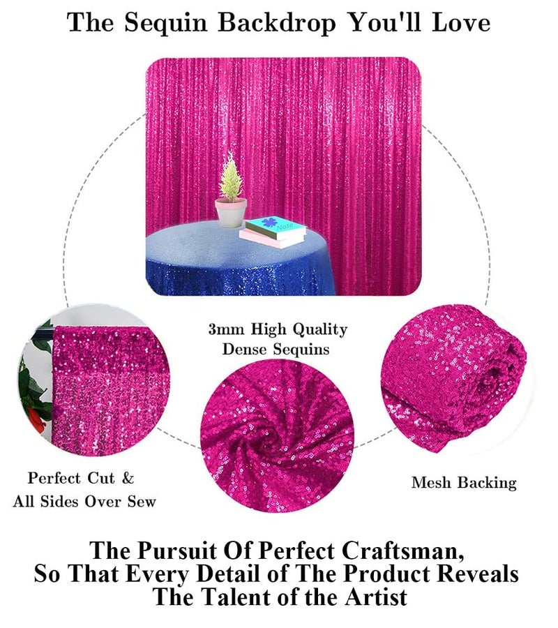 Partisout Sequin Backdrop - 7ftx7ft Glitter & Sparkle Curtain for Party, Wedding, Christmas & More - Image 5