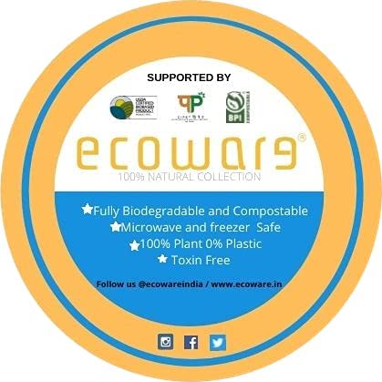 ECOWARE® (Pack of 50 Plates 100% Natural, Biodegradable, Compostable, Eco-Friendly, Safe & Hygienic Disposable 7-inch Round Plate- Medium - Image 5