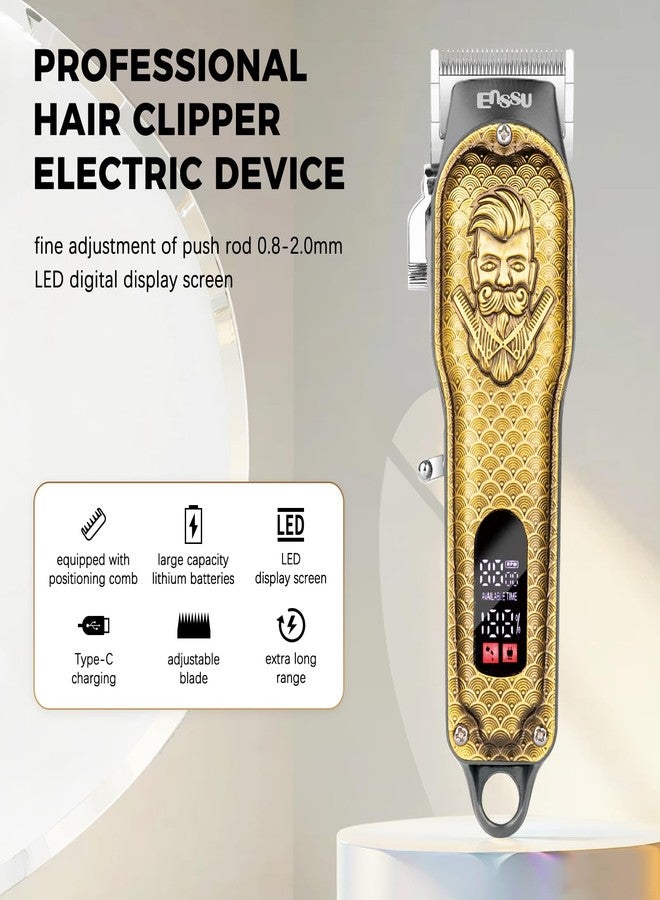 ENSSU Professional Hair Clippers for Men, Cordless Barber Clippers with Adjustable Precision Blades, LED Display, and 180-Minutes Runtime for Professional Barbers & Home Haircutting - Image 2