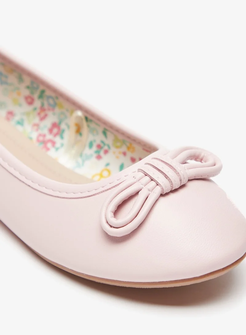 فلورا بيلا من شو إكسبرس Girls Solid Slip On Ballerina Shoes with Bow Accent