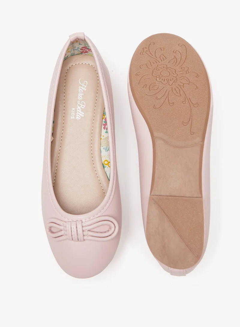 فلورا بيلا من شو إكسبرس Girls Solid Slip On Ballerina Shoes with Bow Accent
