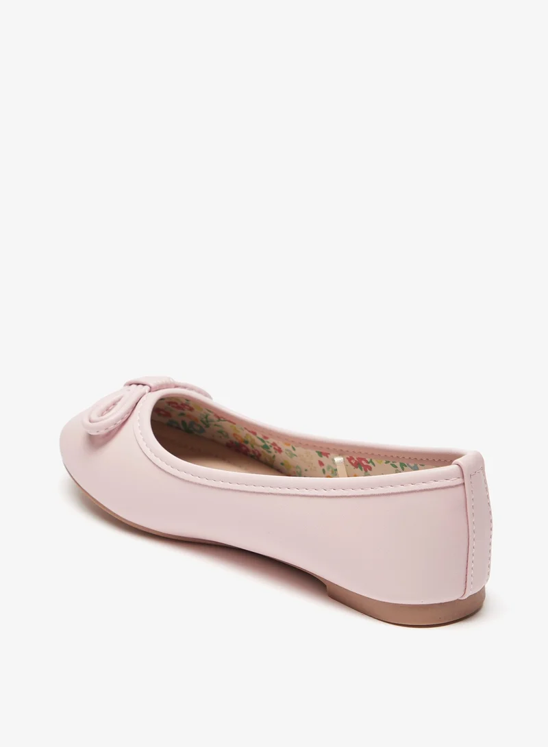 فلورا بيلا من شو إكسبرس Girls Solid Slip On Ballerina Shoes with Bow Accent