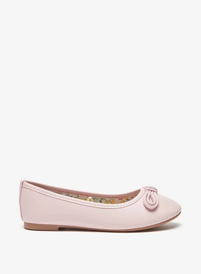 Flora Bella By Shoexpress Girls Solid Slip On Ballerina Shoes with Bow Accent