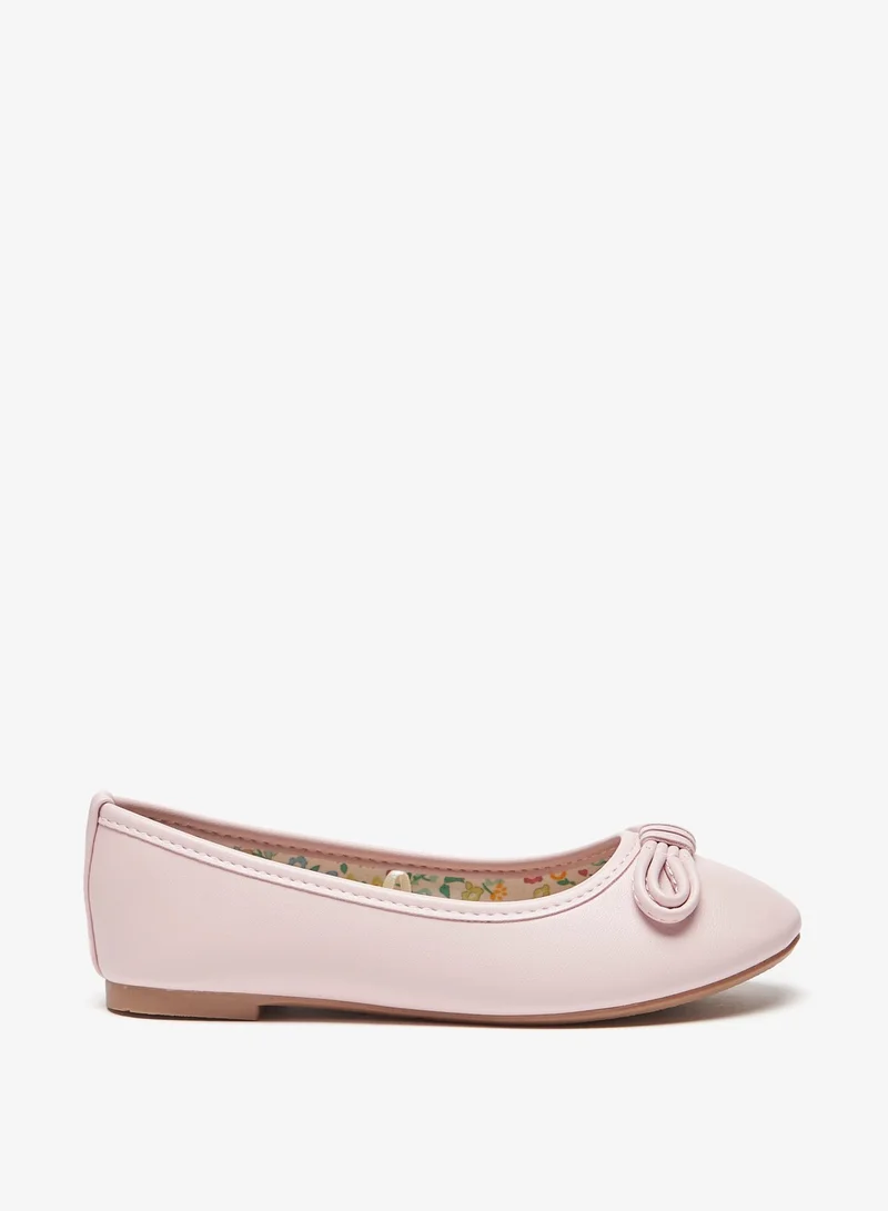 فلورا بيلا من شو إكسبرس Girls Solid Slip On Ballerina Shoes with Bow Accent