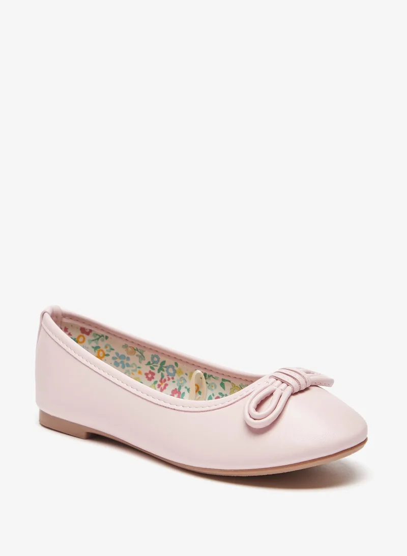 فلورا بيلا من شو إكسبرس Girls Solid Slip On Ballerina Shoes with Bow Accent