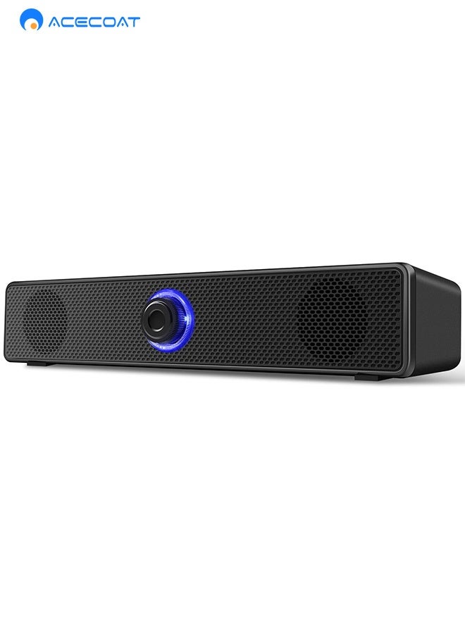 ايسكوت سماعات الكمبيوتر، شريط صوت سلكي 2.0 ستيريو يعمل بمنفذ USB، وصلة مساعدة للتلفزيون 3.5 مم، وصلة مساعدة لأجهزة الكمبيوتر المكتبية، وأجهزة الكمبيوتر المحمولة، وشاشات الكمبيوتر، والهواتف المحمولة - Image 1