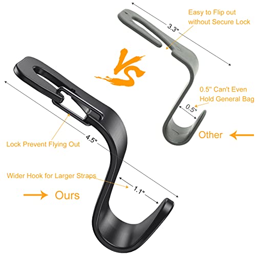 EldHus 4 Pack Car Back Seat Headrest Hook Hanger for Purse Grocery Bag Handbag Hat - Image 2
