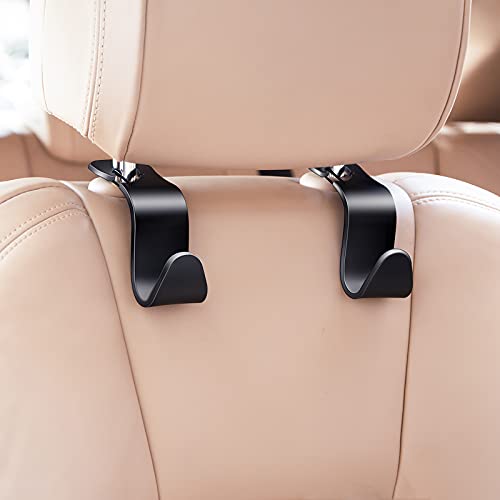 EldHus 4 Pack Car Back Seat Headrest Hook Hanger for Purse Grocery Bag Handbag Hat - Image 3