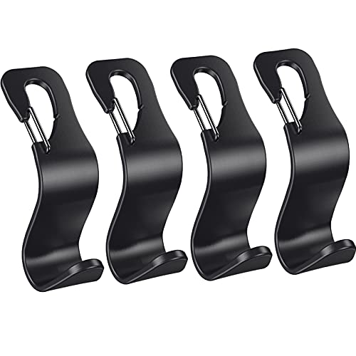 EldHus 4 Pack Car Back Seat Headrest Hook Hanger for Purse Grocery Bag Handbag Hat - Image 1