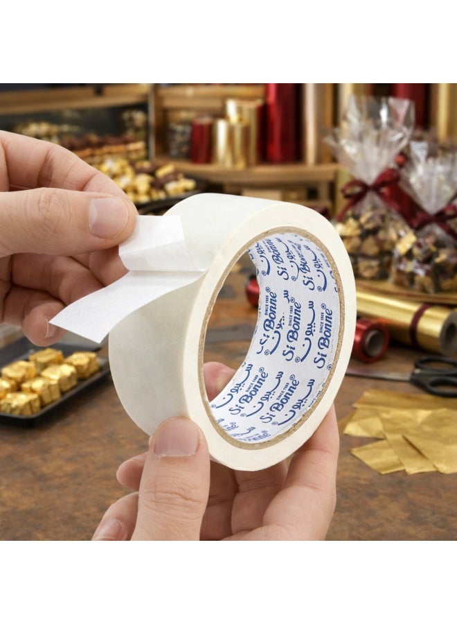 Si Bonne Heavy Duty Double Sided Tape for Chocolate Wrapping and Floral Decoration, 4 cm, 70 Rolls/Carton - Image 2