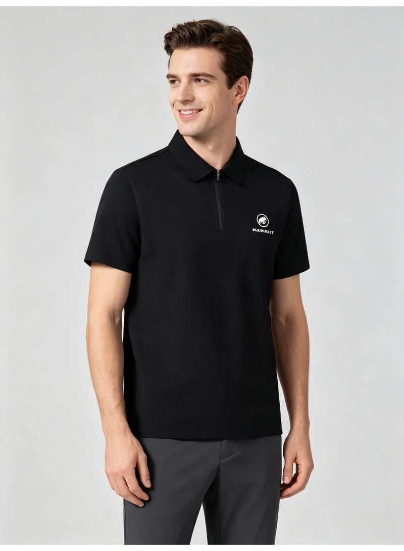 Mammut Men's and women's short-sleeved Polo shirts with half-open zippers and lapels - Image 1