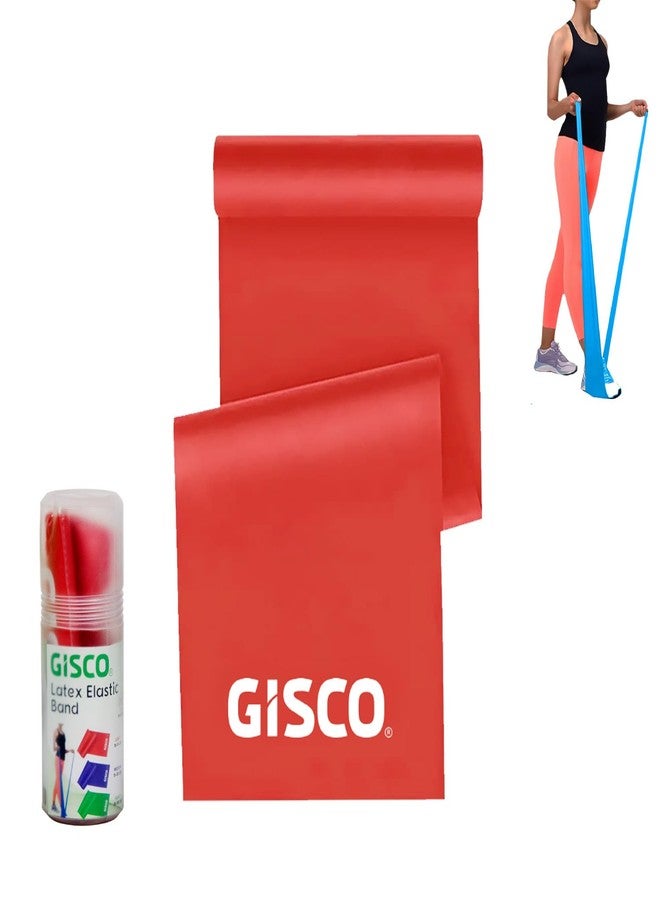 GISCO Resistance Bands for Workout (Light Red) | Pilates & Exercise Bands for Women and Men | Latex Thera Bands for Home Gym, Stretching, Yoga, Fitness & Strength Training - Image 1