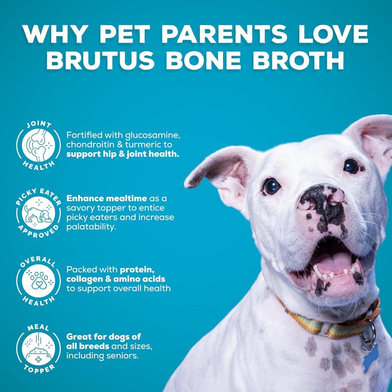 مرق عظام لحم البقر من Brutus - مرق عظام طبيعي 100% يحتوي على الكوندرويتين والجلوكوزامين والكركم، مكملات غذائية من الدرجة البشرية للكلاب الانتقائية في الأكل والأطعمة الجافة - لذيذ ومغذي - عبوة تحتوي على 2 قطعة. - Image 3