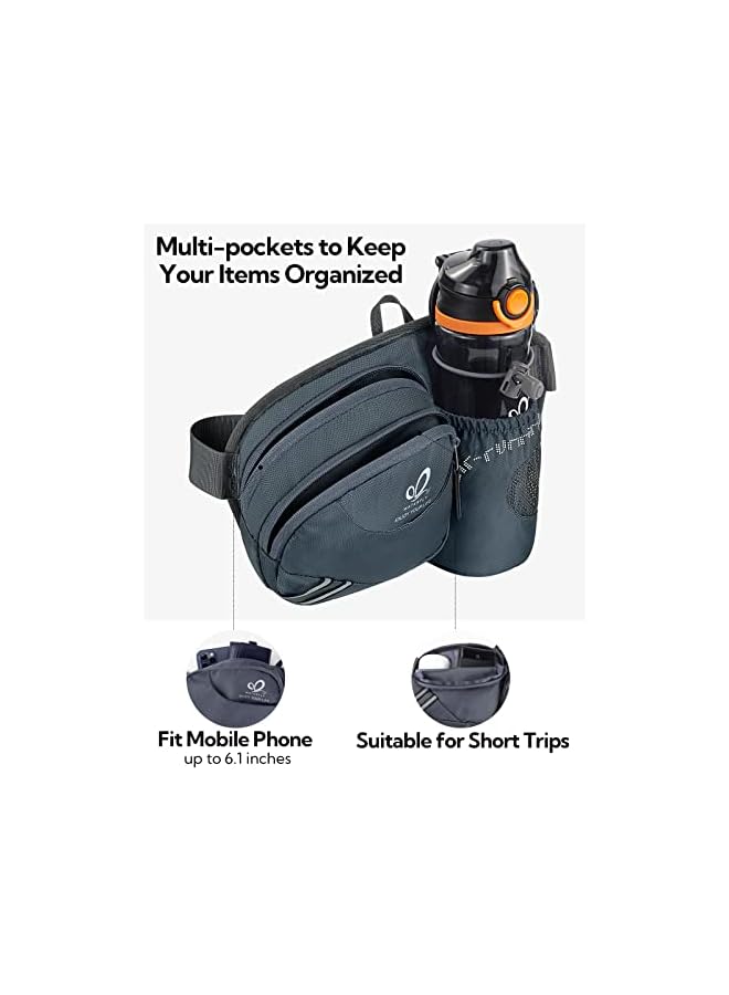 WATERFLY WATERFLY Fanny Pack Waist Bag: Waist Pack for Women Men with Water Bottle Holder Hiking Fanny Pack for Running Walking DogWalking Travel Cycling  - Image 3