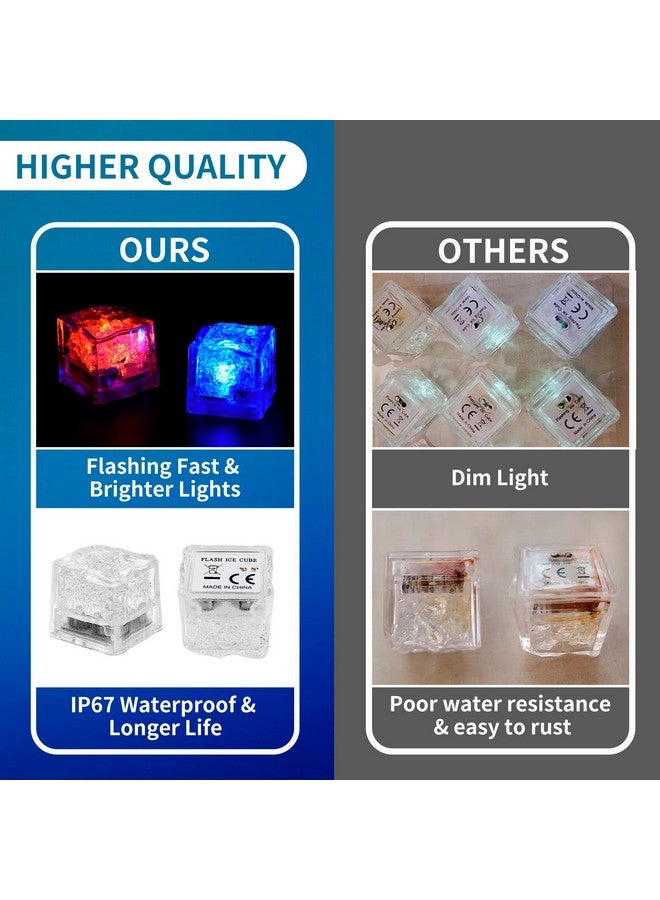 Nonley Light Up Ice Cubes, 12/24/60/96 Pack Multi Color Led Ice Cubes for Drinks with Changing Lights, IP67 Waterproof Reusable Glowing Flashing Ice Cube for Club Bar Party Wedding Decor  - Image 3