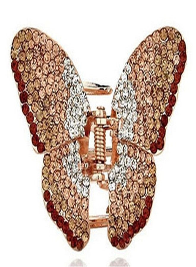 سوبيربليس مشبك شعر أنيق على شكل فراشة مرصع بأحجار الراين من Suoirblss، قطعة واحدة، مشبك شعر بمخلب للنساء (لون القهوة) - Image 1