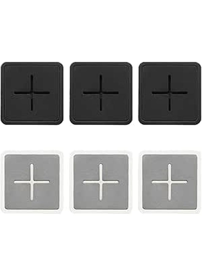 6 Pcs Adhesive Wall Hooks For Towels Tea Towel Clips Wall Mounted Kitchen Bathroom Storage Hooks Gray Black - Image 1