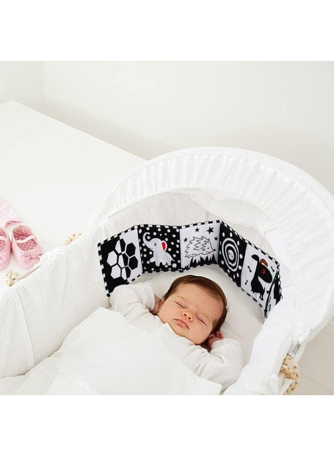 جيو Black & White Cloth Book for Babies, High Contrast Early Education Toy, Infant Tummy-Time Soft Book, 3D Bite & Tear Safe Paper, Baby Learning Toy 0-3 Years (Ladybug) - Image 3