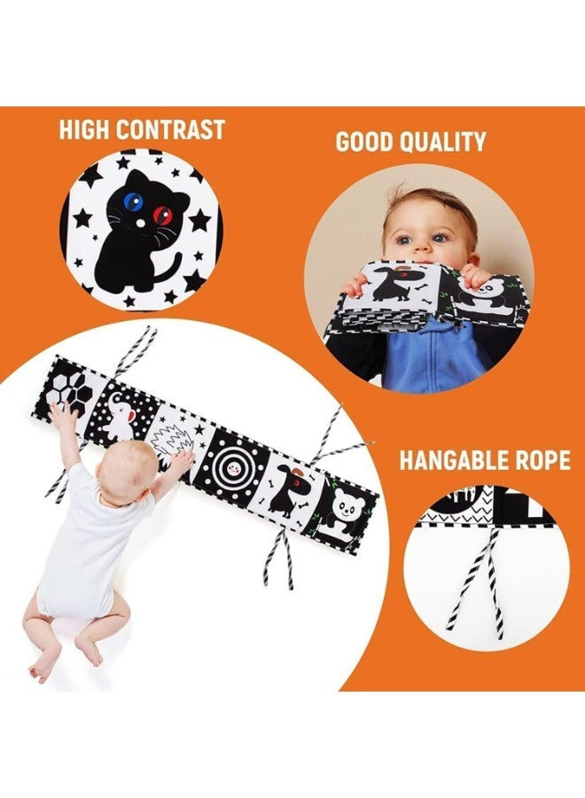 جيو Black & White Cloth Book for Babies, High Contrast Early Education Toy, Infant Tummy-Time Soft Book, 3D Bite & Tear Safe Paper, Baby Learning Toy 0-3 Years (Ladybug) - Image 5