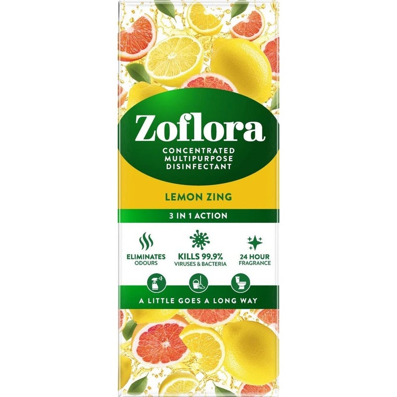 Zoflora Multipurpose Disinfectant Cleaner 800ml – Lemon Zing, Cleaner & Deodorizer for Home, Sanitizing Floors, Surfaces & Household Areas - Image 2
