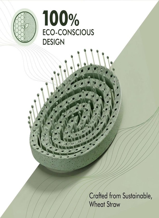 Ikonic Me Spiral Vent Travel Hair Brush IKM-2109, Eco Conscious, Flexible Airflow Design for Faster Blow Dry, Scalp Stimulating, Anti Static Bristles,Frizz Free Finish, All Hair Types - Jade Green - Image 5