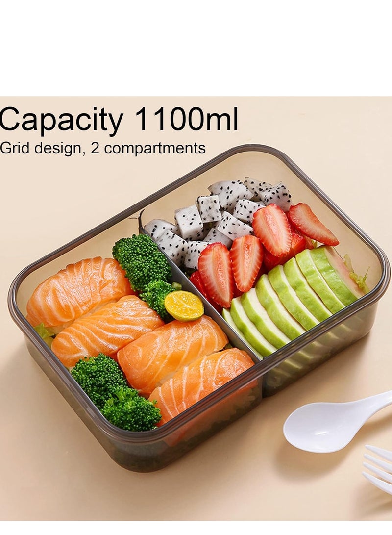 ROEIEIS Bento Lunch Box,3 Compartment Bento Box Containers for Adults Kids,Food Grade Plastic Lunch Box with with Spoon & Fork,BPA Free,Leak-proof,Dishwasher Safe,Microwave Safe(White) - Image 4