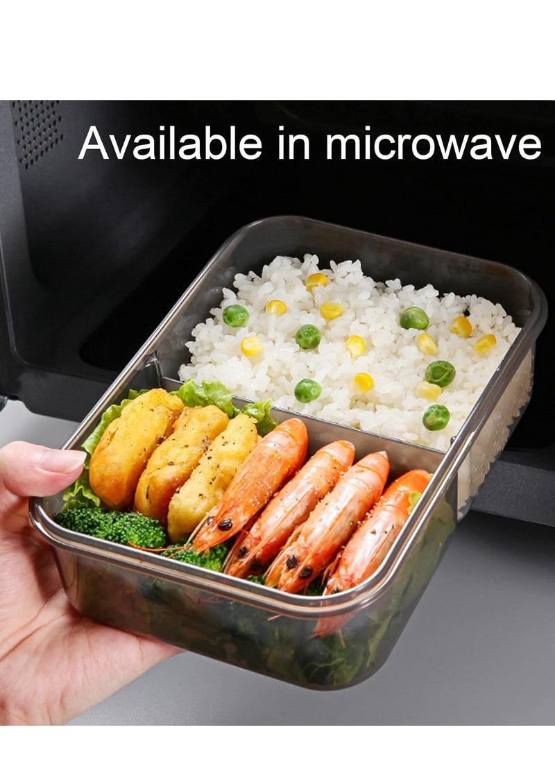 ROEIEIS Bento Lunch Box,3 Compartment Bento Box Containers for Adults Kids,Food Grade Plastic Lunch Box with with Spoon & Fork,BPA Free,Leak-proof,Dishwasher Safe,Microwave Safe(White) - Image 5