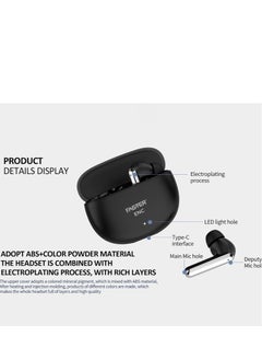 Faster E22 Wireless Earbuds with Environmental Noise Cancellation (ENC) - 35 Hours Playtime with Bluetooth 5.3 - HiFi Stereo Sound Airpods - Gaming Mode with Ultra-Low Latency - IPX4 Waterproof Earbuds - For Exercise, Gym - Compatible with iPhone & Android (Black)  - Image 3