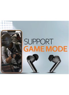 Faster E22 Wireless Earbuds with Environmental Noise Cancellation (ENC) - 35 Hours Playtime with Bluetooth 5.3 - HiFi Stereo Sound Airpods - Gaming Mode with Ultra-Low Latency - IPX4 Waterproof Earbuds - For Exercise, Gym - Compatible with iPhone & Android (Black)  - Image 5