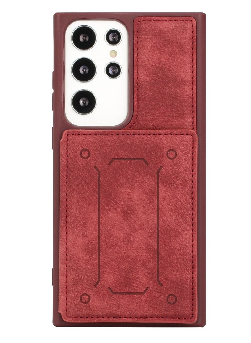 Suteni Back Cover Card Slots Leather Phone Case for Samsung - Image 1