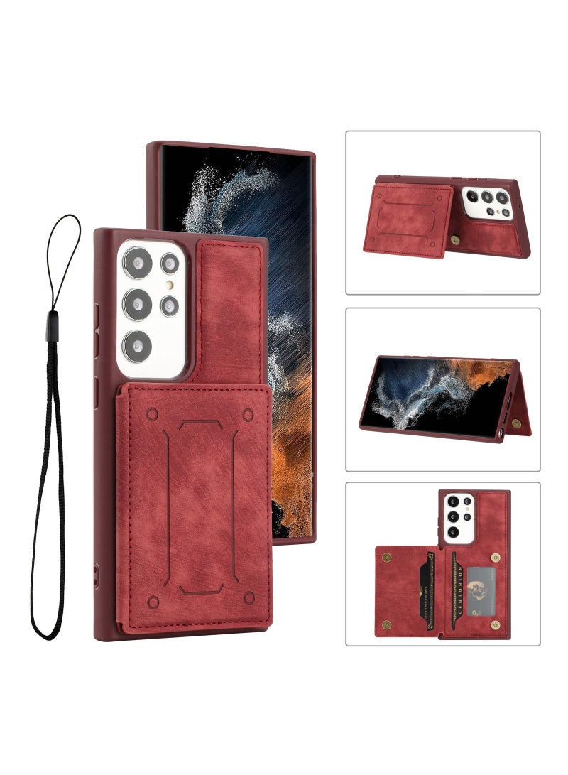 Suteni Back Cover Card Slots Leather Phone Case for Samsung - Image 3