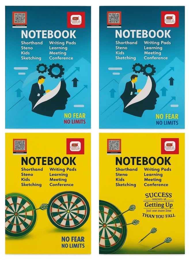 FIRST CLICK® Kids Notebooks for Writing Shorthand Steno Notebook | Doctors Prescription Pad | Writing Notepad | 160 Pages per Booklet | Pack of 2 | 68 GSM Paper | Both Side Ruled | 12.2 x 18 cm Learning, Meetings, Conferences, Sketching, Kids Note Books - Image 5