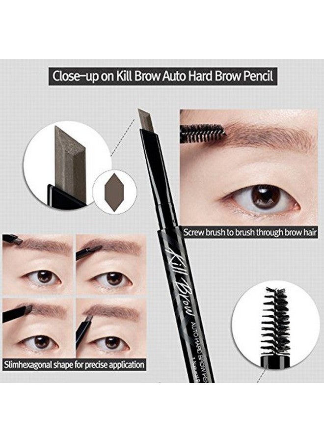 CLIO Kill Brow Auto Hard Eyebrow Pencil, Dual-End, Long Lasting, Waterproof, Smudge-Resistant, Spoolie Brush, Sharpener (02 Light Brown) - Image 4