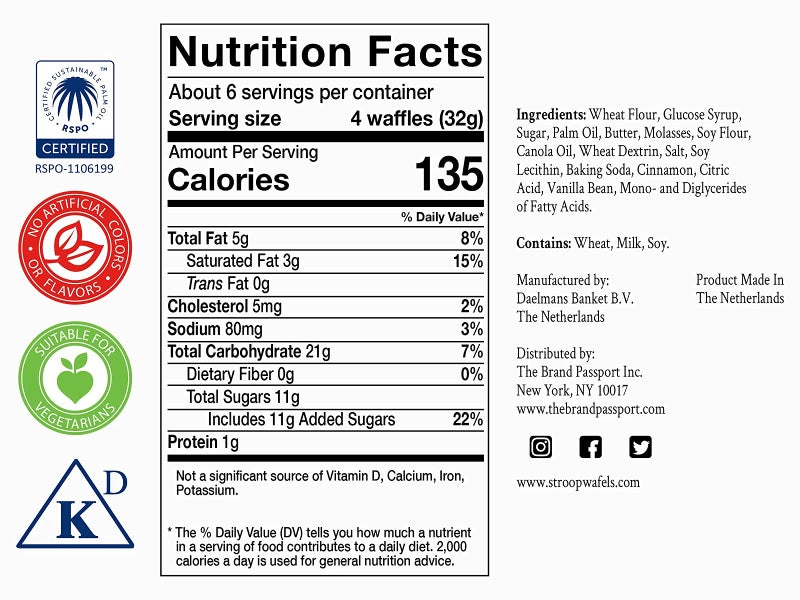 DAELMANS Stroopwafels, Dutch Waffles Soft Toasted, Pack of 3, Caramel, Office Snack, Mini Size, Kosher Dairy, Authentic Made In Holland, Bag of Mini Stroopwafels, 7.04oz (3 Pack) - Image 5