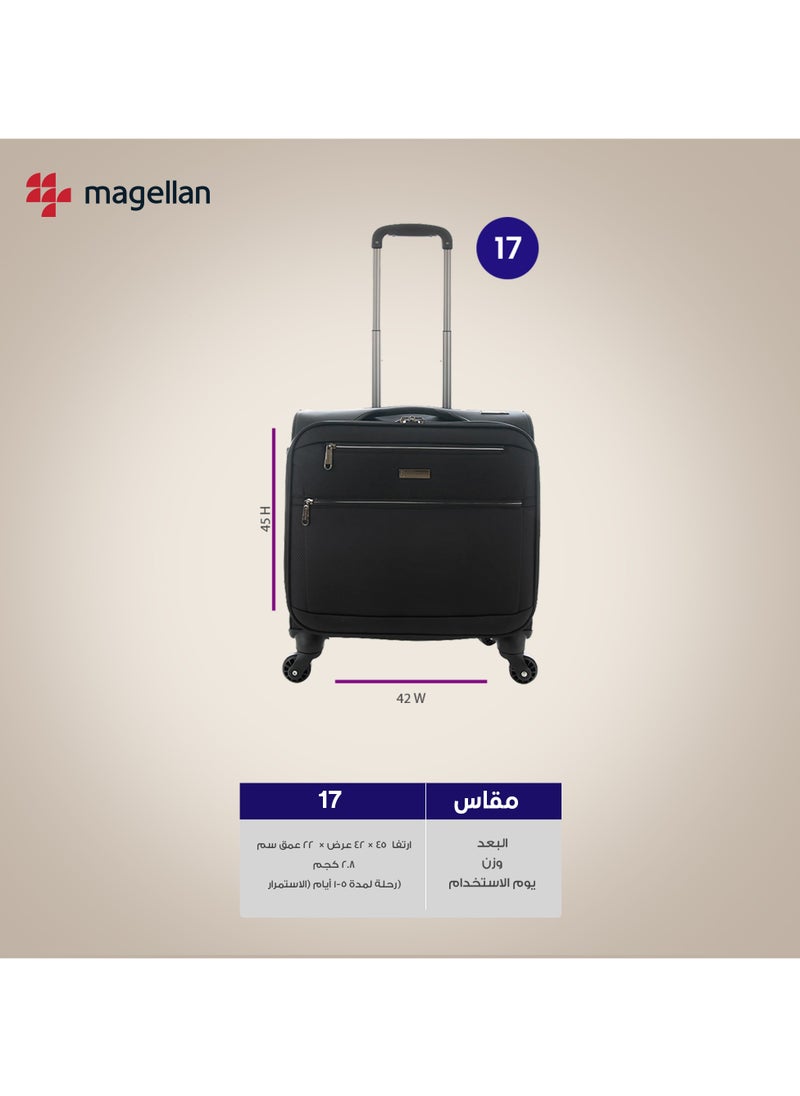 حقيبة ماجلان 17 بوصة المميزة ، بفتحة أمامية وختم الوزن الخفيف