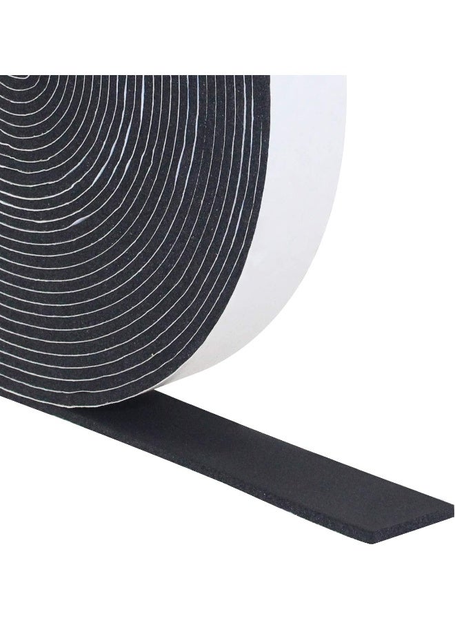 Royal Apex Double Sided Foam Tape Multi-Surface Black Adhesive Weatherstrip Seal Insulation Tape Window Insulation Weather Stripping For Doors Waterproof Dustproof Soundproof 1 Inch - Image 1