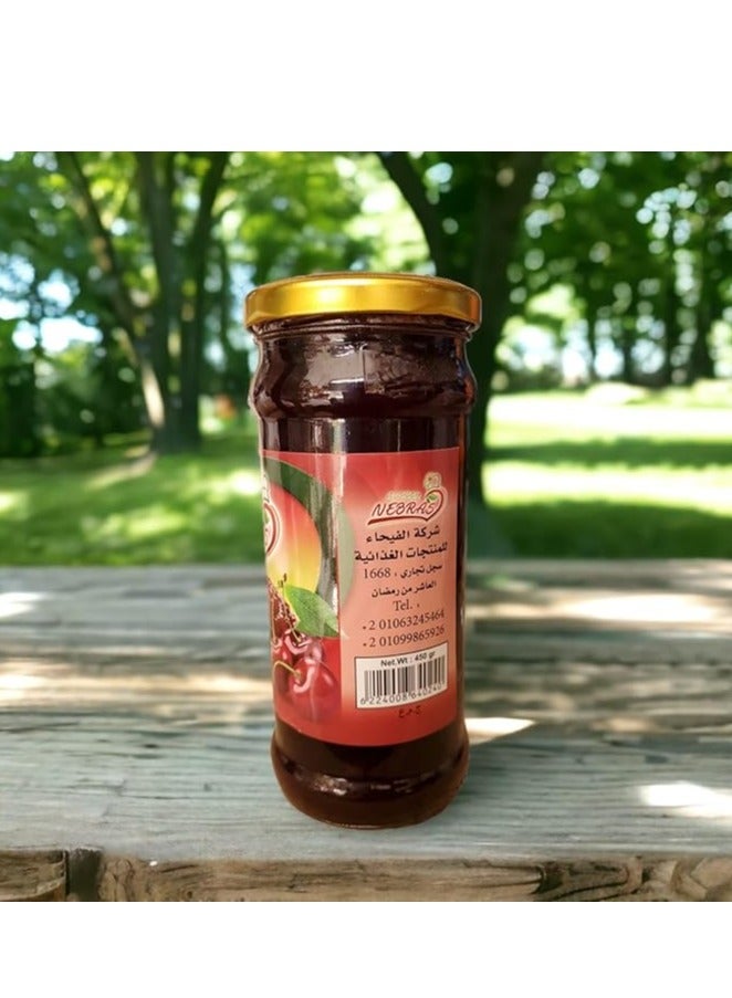 Nebras Natural Cherry Jam with Cherry Kernels - 450 gm - Image 2