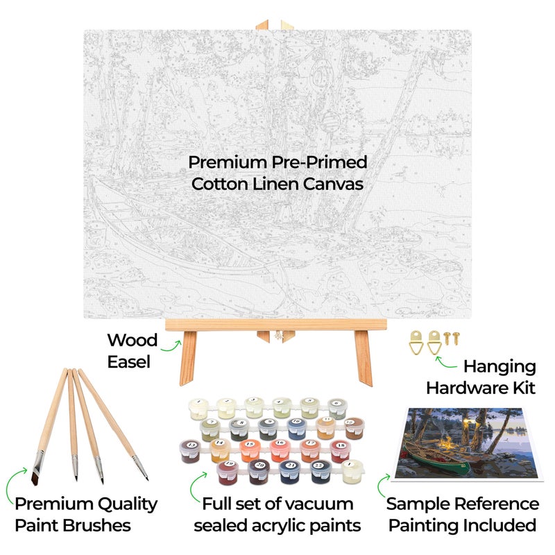 Ledgebay DIY Paint by Numbers Kit for Adults Framed Canvas: Beginner to Advanced Paint by Numbers Kit, Kits Include Acrylic Paint Set Brushes Tabletop Easel (Summer's Song 16" x 20" Framed) - Image 2