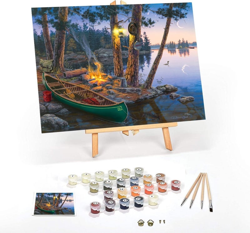 Ledgebay DIY Paint by Numbers Kit for Adults Framed Canvas: Beginner to Advanced Paint by Numbers Kit, Kits Include Acrylic Paint Set Brushes Tabletop Easel (Summer's Song 16" x 20" Framed) - Image 1