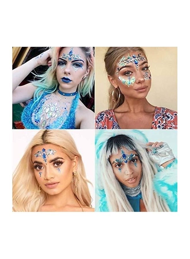 NIBEMINENT Face Bindi Tears Rhinestone Temporary Tattoo Sticker Multicolour - Image 3